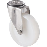MNN125WS/MSH 150 Kg Stainless Steel Bolt-Hole 125mm White Nylon
