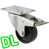 MNN75/MZPDL - 150 Kg Swivel Plate Direction Lock Only 75mm Black Nylon