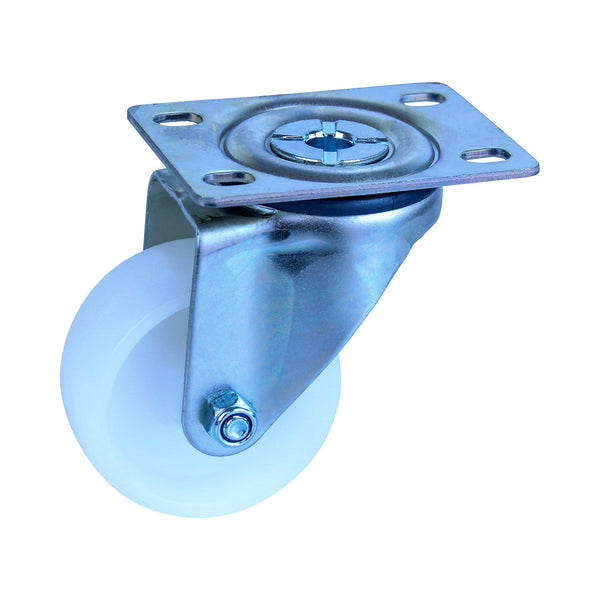 MNN75W/MZP <span>150 Kg Swivel Plate 75mm White Nylon</span>