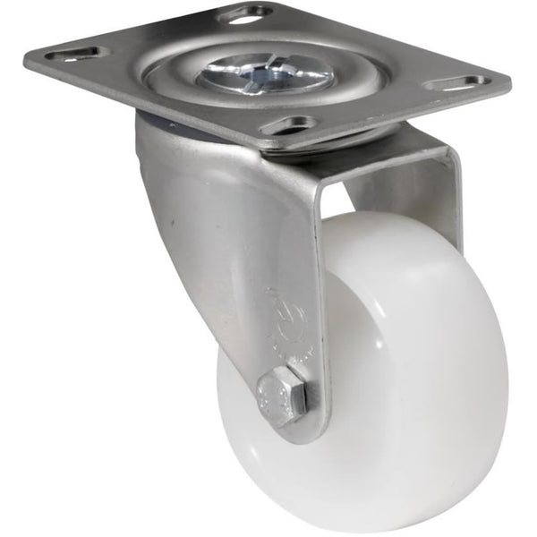 MNN75W/MZP <span>150 Kg Swivel Plate 75mm White Nylon</span>