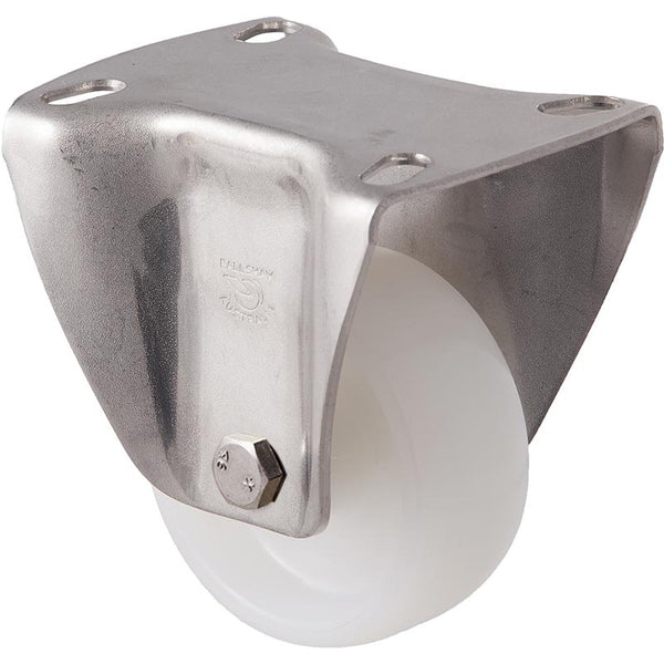 MNN75WS/MSF <span>150 Kg Stainless Steel Fixed Plate 75mm White Nylon</span>