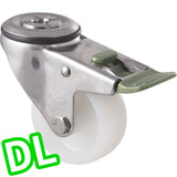 MNN75WS/MSHDL 150 Kg Stainless Steel Bolt-Hole Direction Lock Only 75mm White Nylon