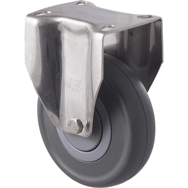 MSA125G/MSF <span>150 Kg Stainless Steel Fixed Plate 125mm Grey Rubber</span>