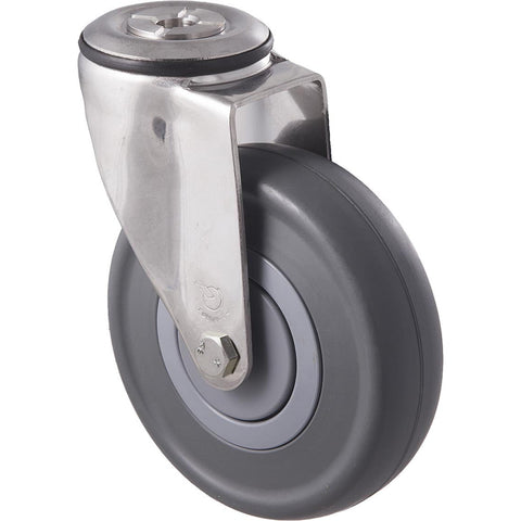 MSA125G/MSH <span>150 Kg Stainless Steel Bolt-Hole 125mm Grey Rubber</span>