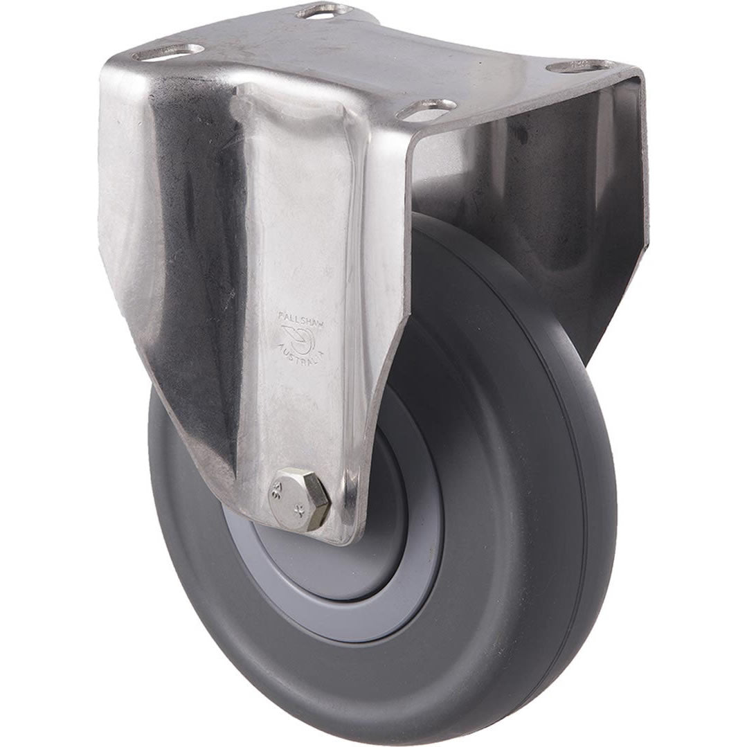 MSC125G/MSF 150 Kg Stainless Steel Fixed Plate 125mm Grey Rubber