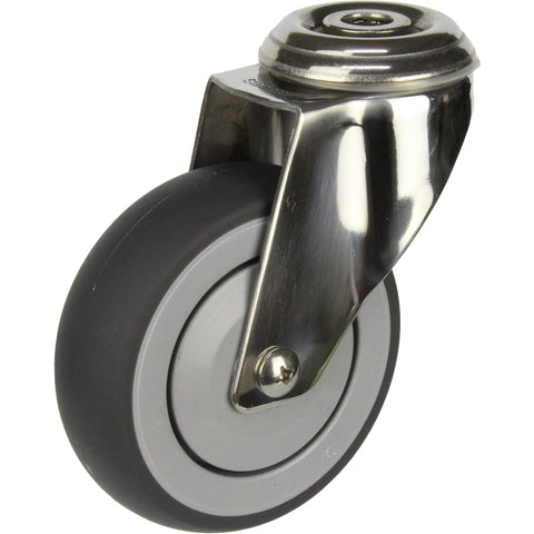 MSSGRQ100BH <span>100 Kg Bolt-Hole Grey Rubber 100mm Stainless Steel TPE</span>