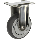 MSSGRQ100F - 100 Kg Fixed Plate Grey Rubber 100mm Stainless Steel TPE