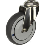 MSSGRQ125BH - 100 Kg Bolt-Hole Grey Rubber 125mm Stainless Steel TPE
