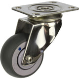 MSSGRQ75S - 80 Kg Swivel Plate Grey Rubber 75mm Stainless Steel TPE