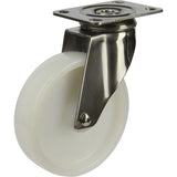 MSSWNA125S - 100 Kg Swivel Plate 125mm Stainless Steel White Nylon