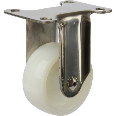 MSSWNA75F <span>80 Kg Fixed Plate 75mm Stainless Steel White Nylon</span>