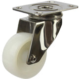 MSSWNA75S - 80 Kg Swivel Plate 75mm Stainless Steel White Nylon