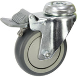 MZGRQ100BHTB - 100 Kg Bolt-Hole Total Brake 100mm Grey Rubber