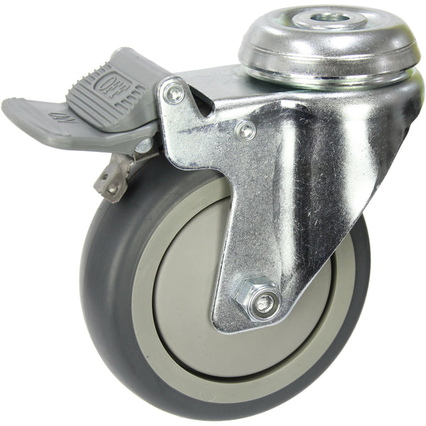MZGRQ100BHTB <span>100 Kg Bolt-Hole Total Brake 100mm Grey Rubber</span>