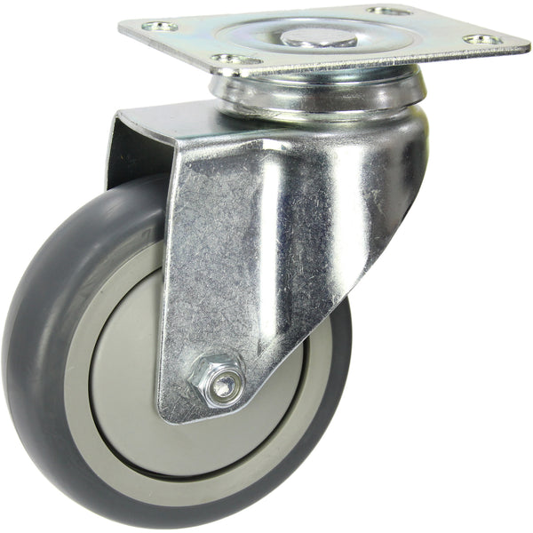 MZGRQ100S <span>100 Kg Swivel Plate 100mm Grey Rubber</span>