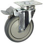 MZGRQ125STB - 120 kg Swivel Plate Total Brake 125mm Grey Rubber