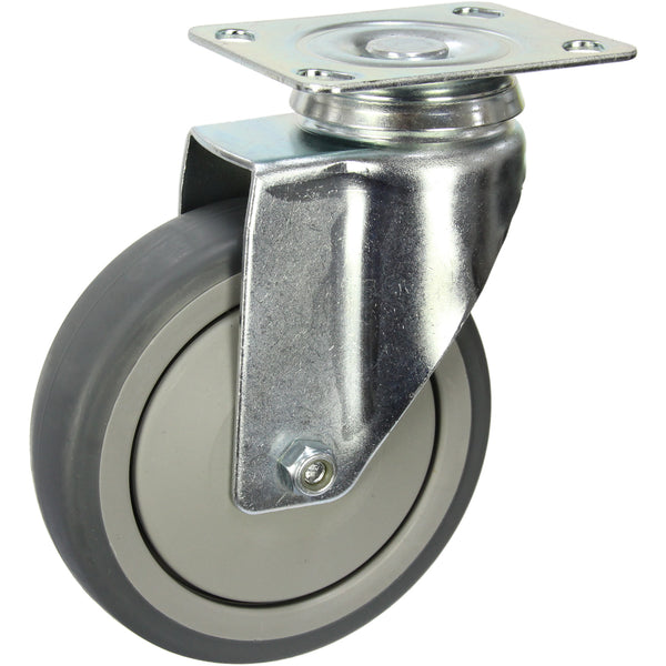 MZGRQ125S <span>120 Kg Swivel Plate 125mm Grey Rubber</span>