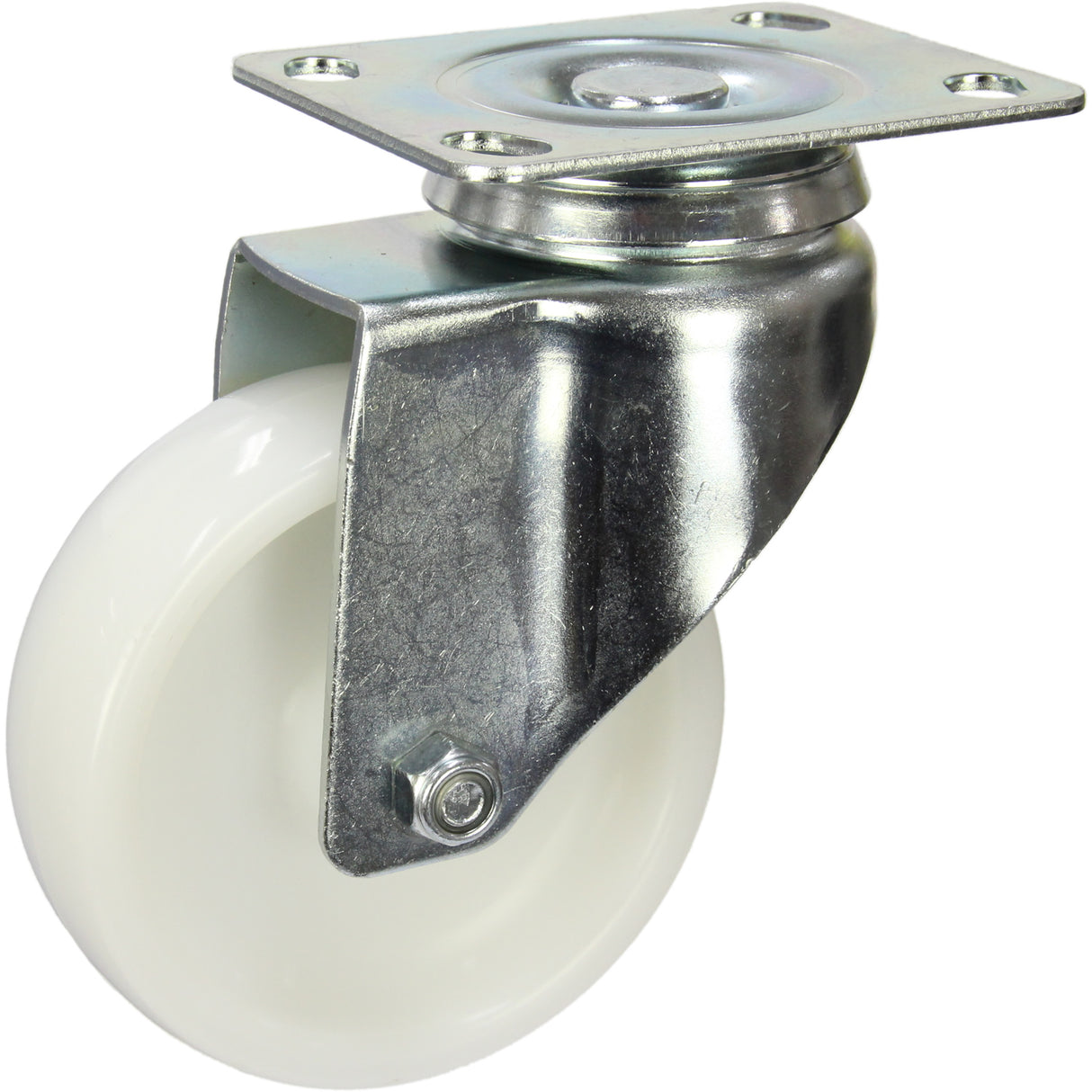 MZWNA100S - 100 Kg Swivel Plate 100mm White Nylon