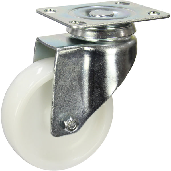 MZWNA100S <span>100 Kg Swivel Plate 100mm White Nylon</span>