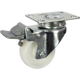 MZWNA75STB - 85 Kg Swivel Plate Total Brake 75mm White Nylon