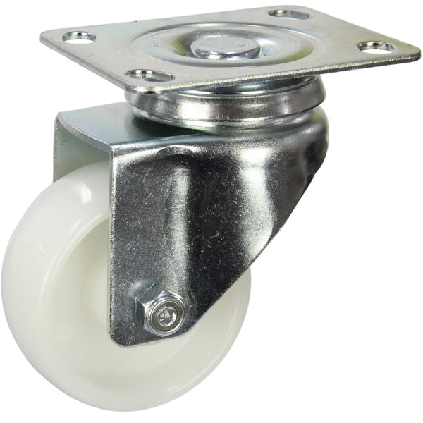 MZWNA75S <span>85 Kg Swivel Plate 75mm White Nylon</span>