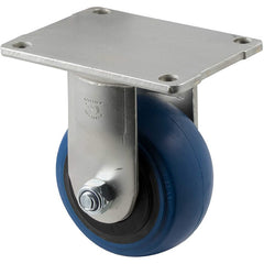 OBQ100/HZF - 300 kg Fixed Plate 100mm Blue Rubber