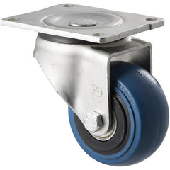 OBQ100/OZP - 300 kg Swivel Plate 100mm Blue Rubber