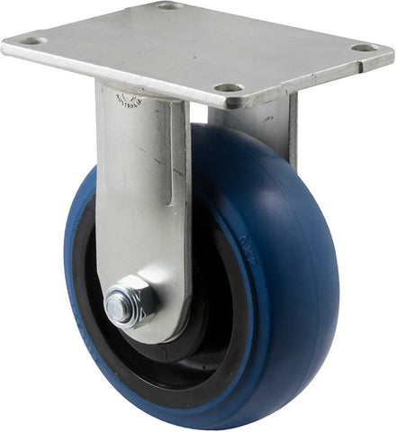 OBQ125/HZF <span>330 Kg Fixed Plate 125mm Blue Rubber</span>