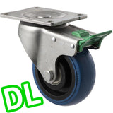 OBQ125/OZPDL - 330 Kg Swivel Plate Direction Lock Only 125mm Blue Rubber