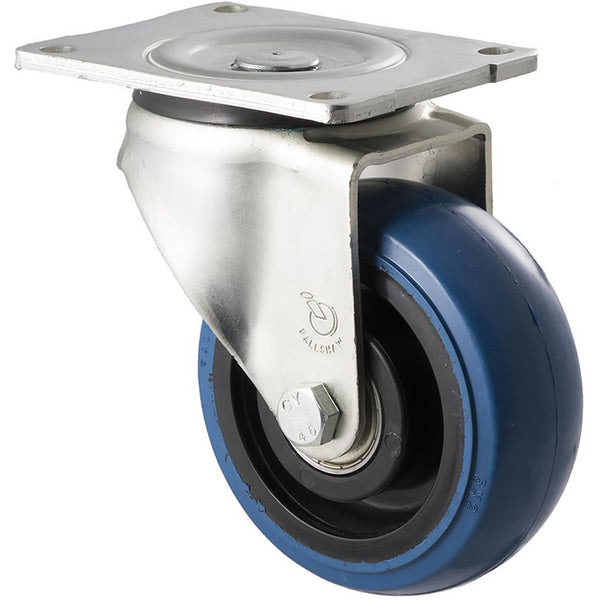 OBQ125/OZP <span>330 Kg Swivel Plate 125mm Blue Rubber</span>