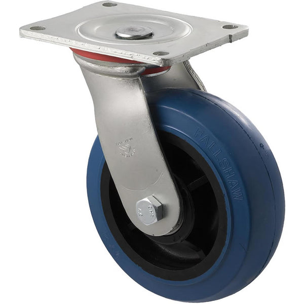 OBQ150/HZP H SERIES <span>400 Kg Swivel Plate 150mm Blue Rubber</span>