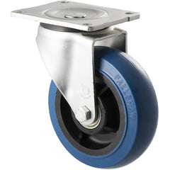 OBQ150/OZP - 400 kg Swivel Plate 150mm Blue Rubber