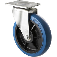OBQ200/OZP - 400 kg Swivel Plate 200mm Blue Rubber