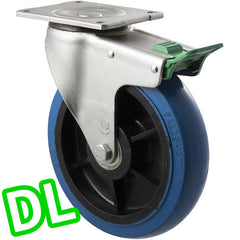 OBQ200/OZPDL - 400 kg Swivel Plate Direction Lock Only 200mm Blue Rubber