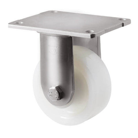 ONA100WS/HSF <span>350 Kg Stainless Steel Fixed Plate 100mm White Nylon</span>