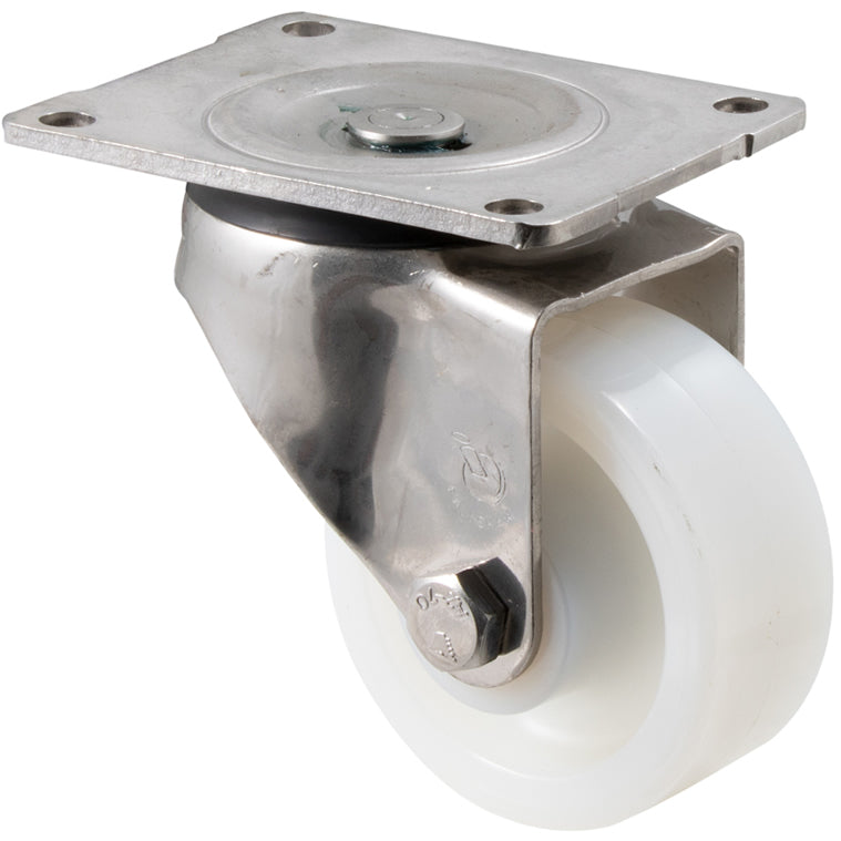 ONA100WS/OSP - 350 Kg Stainless Steel Swivel Plate 100mm White Nylon