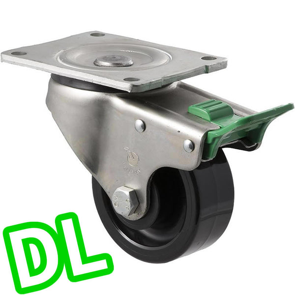 ONR100/OZPDL <span>350 Kg Swivel Plate <strong>Direction Lock Only</strong> 100mm Black Nylon</span>