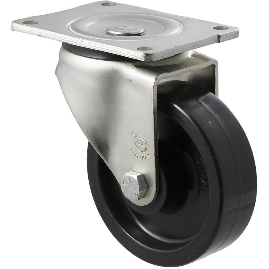 ONR125/OZP - 400 Kg Swivel Plate 125mm Black Nylon