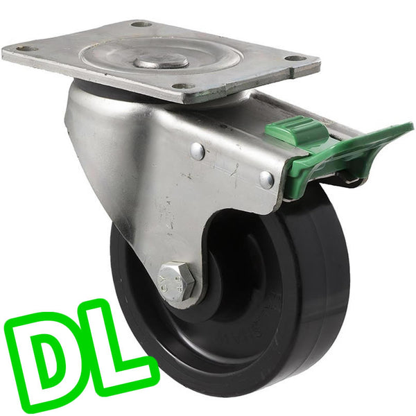 ONR125/OZPDL <span>400 Kg Swivel Plate <strong>Direction Lock Only</strong> 125mm Black Nylon</span>