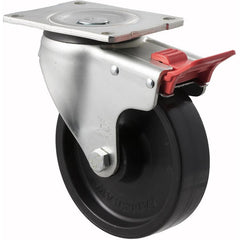 ONR150/OZPTB - 450 kg Swivel Plate Total Brake 150mm Black Nylon