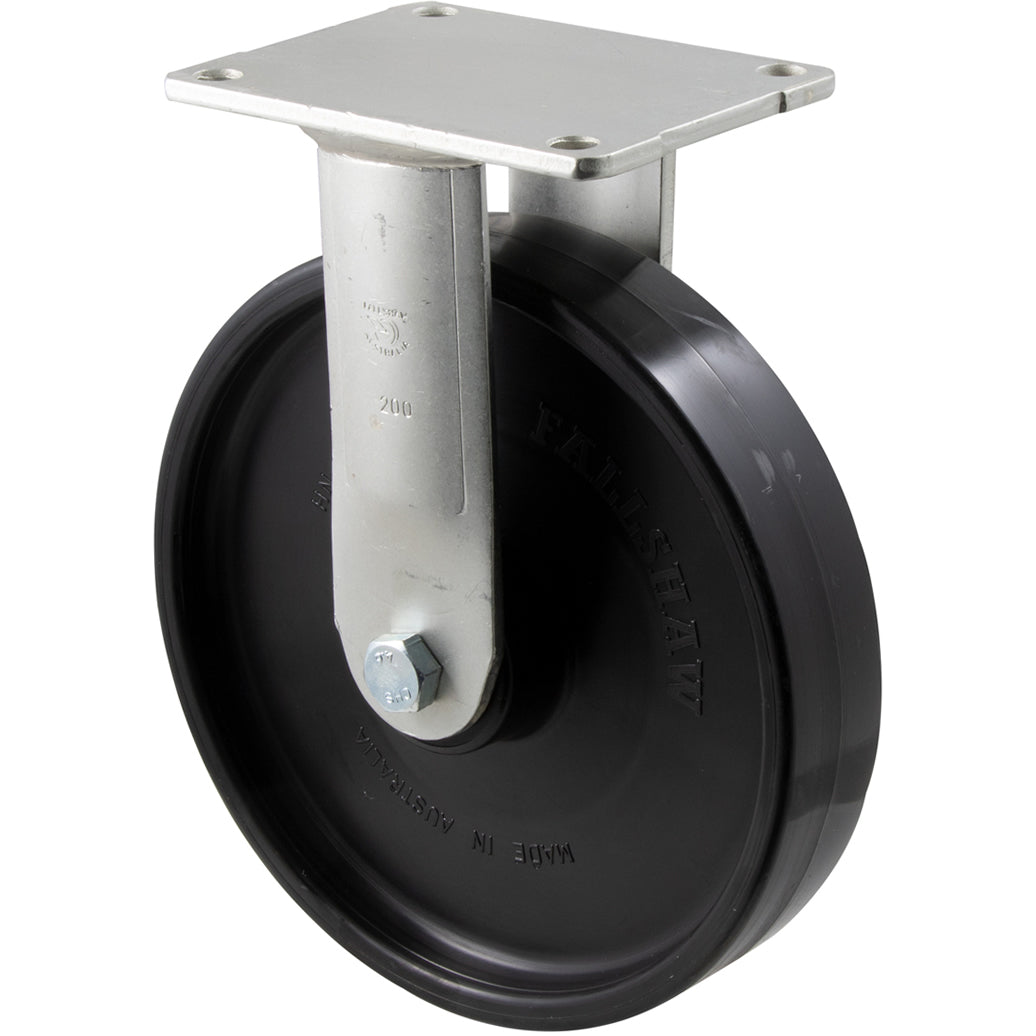 ONR200/HZF - 500 Kg Fixed Plate 200mm Black Nylon