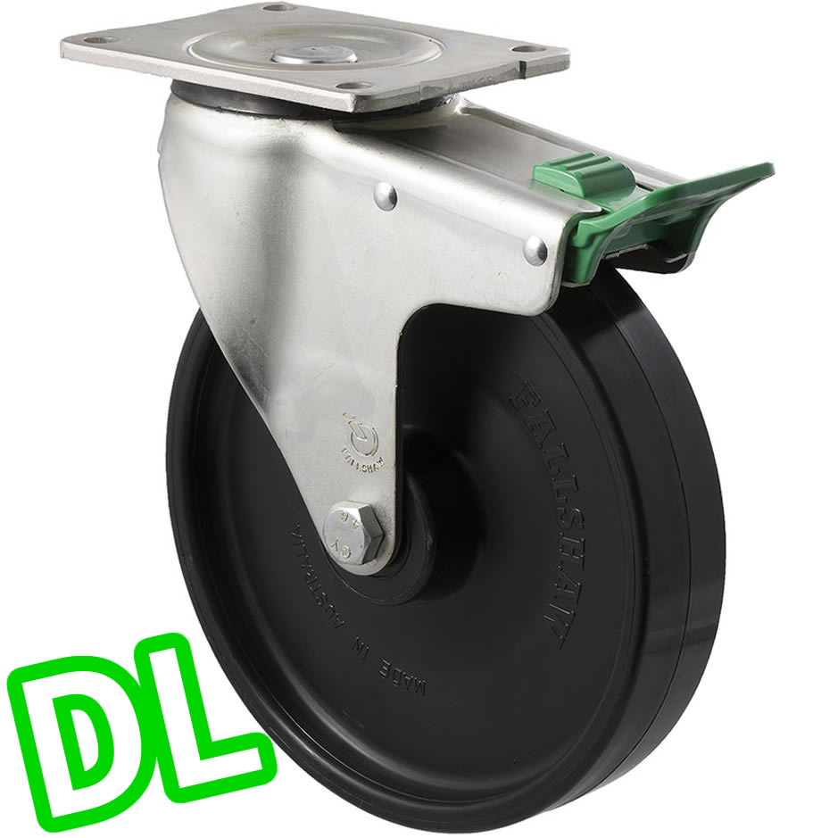ONR200/OZPDL - 500 Kg Swivel Plate Direction Lock Only 200mm Black Nylon