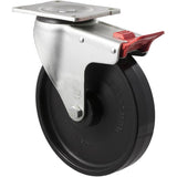 ONR200/OZPTB - 500 Kg Swivel Plate Total Brake 200mm Black Nylon