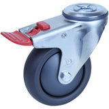 QUQ100G/MZHTB - 100 Kg Bolt-Hole Total Brake 100mm Polyurethane