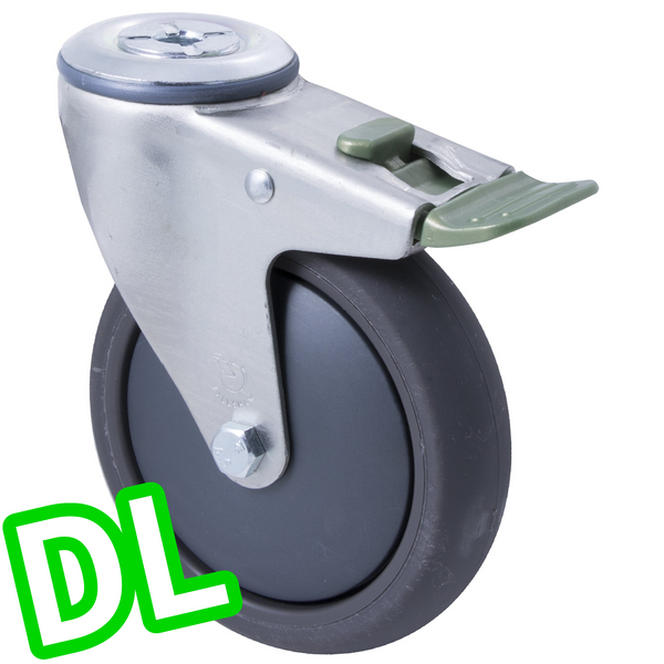 QUQ125G/MZHDL <span>100 Kg Bolt-Hole <strong>Direction Lock Only</strong> 125mm Polyurethane</span>