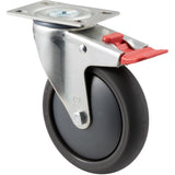QUQ125G/MZPTB - 100Kg Swivel Plate Total Brake 125mm Polyurethane