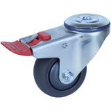 QUQ75G/MZHTB - 100Kg Bolt-Hole Total Brake 75mm Polyurethane