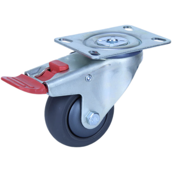 QUQ75G/MZPTB <span>100Kg Swivel Plate Total Brake 75mm Polyurethane</span>