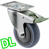 STQ100G/MZPDL - 100 Kg Swivel Plate Direction Lock Only 100mm Grey Rubber