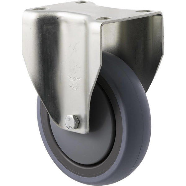 STQ125G/MZF <span>100 Kg Fixed Plate 125mm Grey Rubber</span>